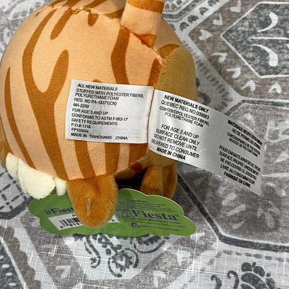 Tiger Plush Cat Stuffy Teddy Bear by FIESTA with Tag - Picture 6 of 7